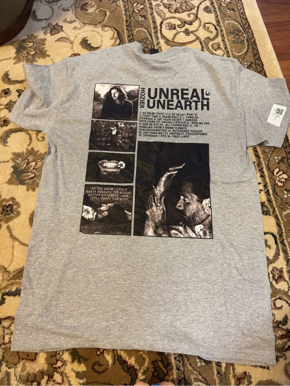 NWT Hozier Unreal Unearth 2023 Concert Graphic Tee - Gray Men’s Shirt